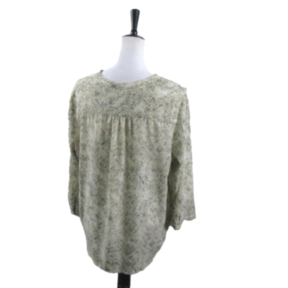 Paraphrase Cream/Tan Snakeskin Print 3/4 Sleeve Blouse Size XL - Picture 4 of 5